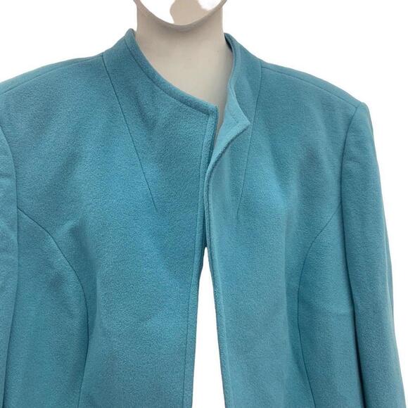 Jessica Womens Blue Wool Cashmere Nylon Blend Lined Blazer Jacket Size 12 READ - Picture 8 of 12